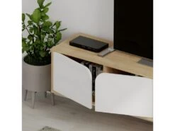 Meuble TV Spark 180cm Chêne Blanc - Venprodin -Meubles Soldes Boutique meuble tv 12653273