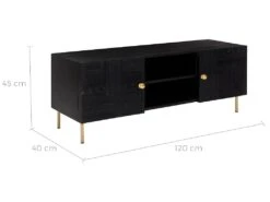 Meuble TV Chimane Noir 120 Cm -Meubles Soldes Boutique meuble tv 12999141