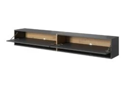 Meuble Tv 200 Cm -graphite Avec Insert Chêne Artisan - MIRRGO -Meubles Soldes Boutique meuble tv 13387445