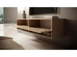 Meuble TV 140 Cm -Chêne Linberg - MIRRGO -Meubles Soldes Boutique meuble tv 13387469