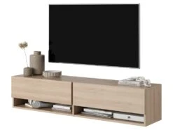 Meuble TV 140 Cm -Chêne Linberg - MIRRGO -Meubles Soldes Boutique meuble tv 13387471