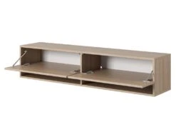 Meuble TV 140 Cm -Chêne Linberg - MIRRGO -Meubles Soldes Boutique meuble tv 13387477