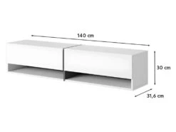 Meuble TV 140 Cm -Chêne Linberg - MIRRGO -Meubles Soldes Boutique meuble tv 13387479