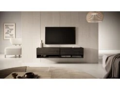 Meuble TV 140 Cm -Frêne Noir- MIRRGO