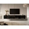 Meuble Tv 200 Cm -marbre Noir Avec Insert D'or - MIRRGO -Meubles Soldes Boutique meuble tv 13387529