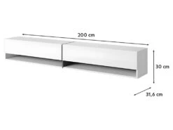 Meuble Tv 200 Cm -marbre Noir Avec Insert D'or - MIRRGO -Meubles Soldes Boutique meuble tv 13387543