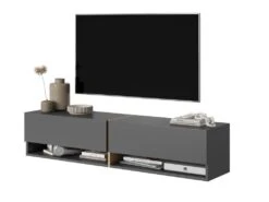 Meuble Tv 140 Cm -graphite Avec Insert Chêne Artisan - MIRRGO -Meubles Soldes Boutique meuble tv 13387615