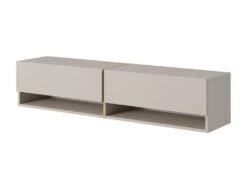 Meuble Tv 140 Cm - Couleur Gris-beige Avec Insert Doré - MIRRGO 14 Meuble Tv 140 Cm - Couleur Gris-beige Avec Insert Doré - MIRRGO -Meubles Soldes Boutique meuble tv 13542909