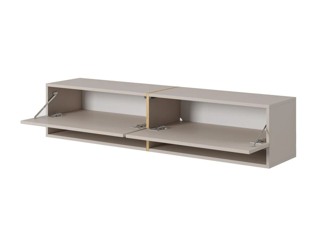 Meuble Tv 140 Cm - Couleur Gris-beige Avec Insert Doré - MIRRGO 9 Meuble Tv 140 Cm - Couleur Gris-beige Avec Insert Doré - MIRRGO – Image 7