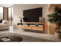 Meuble TV - 180 Cm - Chêne Wotan - Avec LED - REDNAW -Meubles Soldes Boutique meuble tv 14034093