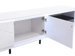 Meuble TV 3 Portes Avec LEDs En MDF - Blanc Laqué - SALIANO 20 Meuble TV 3 Portes Avec LEDs En MDF - Blanc Laqué - SALIANO -Meubles Soldes Boutique meuble tv 14212643