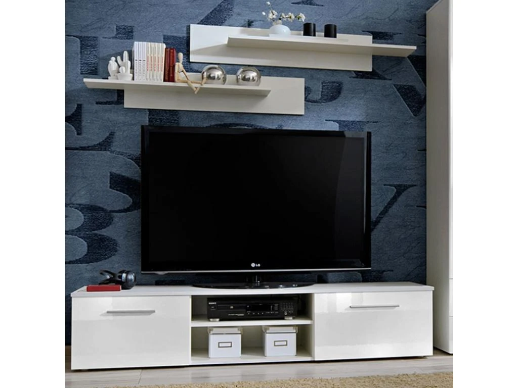 Ensemble Meuble TV & Bibliothèque "Galino III White" 320cm Blanc 5 Ensemble Meuble TV & Bibliothèque "Galino III White" 320cm Blanc – Image 3