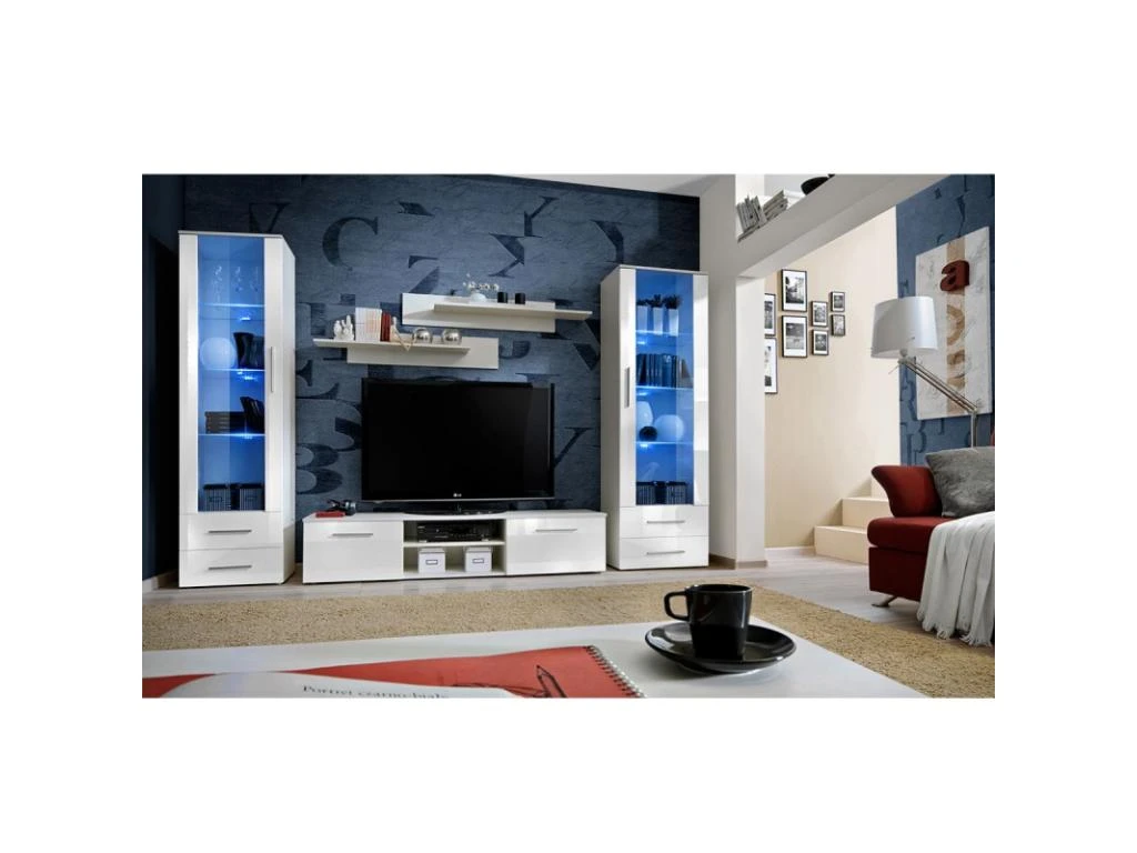 Ensemble Meuble TV & Bibliothèque "Galino III White" 320cm Blanc 6 Ensemble Meuble TV & Bibliothèque "Galino III White" 320cm Blanc – Image 4