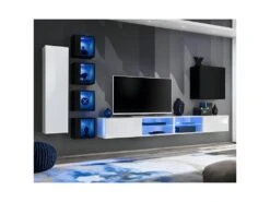 Ensemble Meuble TV "Switch XXVI" 320cm Blanc & Noir