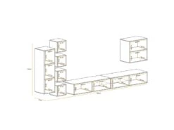 Ensemble Meuble TV "Switch XXVI" 320cm Blanc & Noir -Meubles Soldes Boutique meuble tv 15863469