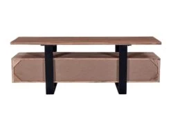 Meuble TV Avec 4 Tiroirs Et 1 étagère En Bois D'acacia Et Métal - Naturel Clair Et Noir - ADIXIA -Meubles Soldes Boutique meuble tv 16579371