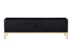 Meuble TV Avec 2 Portes Et 1 étagère En Bois De Manguier Et Métal - Noir Et Doré - ANALIMY -Meubles Soldes Boutique meuble tv 16582433