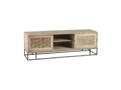 Meuble TV 3 Portes Coulissantes En Rotin - DALIA -Meubles Soldes Boutique meuble tv 17789687