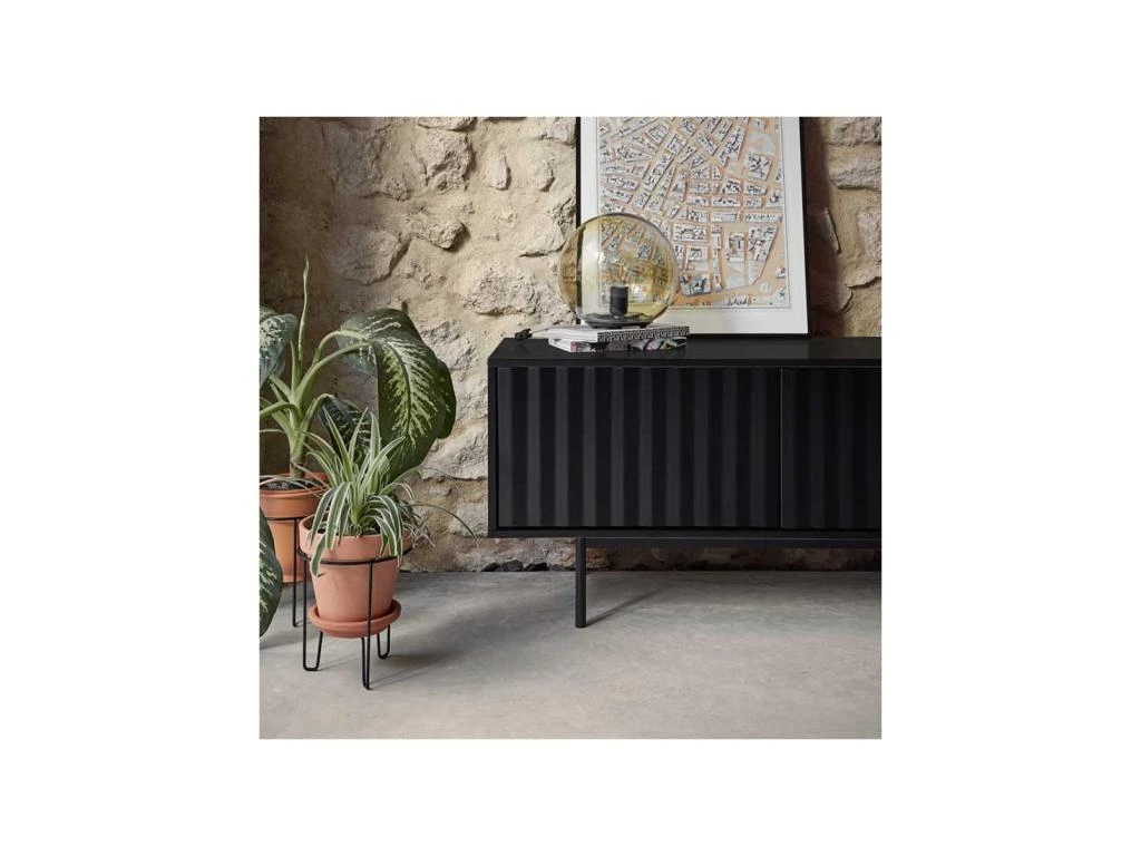 Long Meuble TV 3 Portes Noir - TEULAT SIERRA 4 Long Meuble TV 3 Portes Noir - TEULAT SIERRA â Image 2