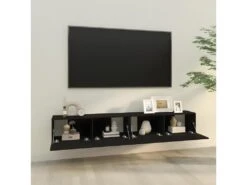 Meubles TV Muraux 2 Pcs Noir 100x30x30 Cm Bois D'ingénierie 13 Meubles TV Muraux 2 Pcs Noir 100x30x30 Cm Bois D'ingénierie -Meubles Soldes Boutique meuble tv 18783673