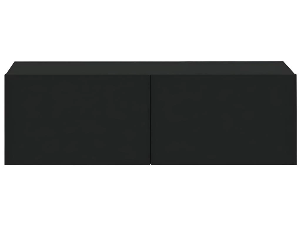 Meubles TV Muraux 2 Pcs Noir 100x30x30 Cm Bois D'ingénierie 8 Meubles TV Muraux 2 Pcs Noir 100x30x30 Cm Bois D'ingénierie – Image 6