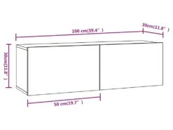 Meubles TV Muraux 2 Pcs Noir 100x30x30 Cm Bois D'ingénierie 19 Meubles TV Muraux 2 Pcs Noir 100x30x30 Cm Bois D'ingénierie -Meubles Soldes Boutique meuble tv 18783685