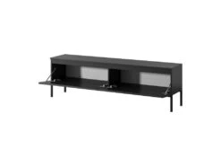 Meuble TV - 150 Cm - Noir Et Pieds Noirs - Bemmi -Meubles Soldes Boutique meuble tv 19125731