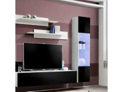 Meuble TV Mural Design "Fly III" 260cm Noir & Blanc 8 Meuble TV Mural Design "Fly III" 260cm Noir & Blanc -Meubles Soldes Boutique meuble tv 19714733