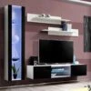 Meuble TV Mural Design "Fly XIX" 210cm Noir & Blanc -Meubles Soldes Boutique meuble tv 19714849