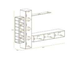 Ensemble Meuble TV Design "Switch VII" 240cm Naturel & Noir -Meubles Soldes Boutique meuble tv 19715137