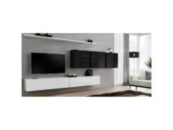 Meuble TV Mural Design "Switch VII" 340cm Blanc & Noir 9 Meuble TV Mural Design "Switch VII" 340cm Blanc & Noir -Meubles Soldes Boutique meuble tv 19715403