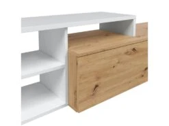 Meuble TV Et étagère Blanc/Chêne - TOZA -Meubles Soldes Boutique meuble tv 19824169