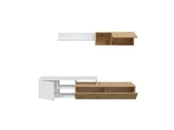 Meuble TV Et étagère Blanc/Chêne - TOZA -Meubles Soldes Boutique meuble tv 19824171