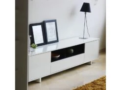 Composition TV Blanc/Gris Anthracite - IRVINE 13 Composition TV Blanc/Gris Anthracite - IRVINE -Meubles Soldes Boutique meuble tv 19824423