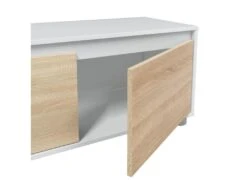 Composition TV 200 Cm Blanc Et Chêne - TIKO -Meubles Soldes Boutique meuble tv 19824449