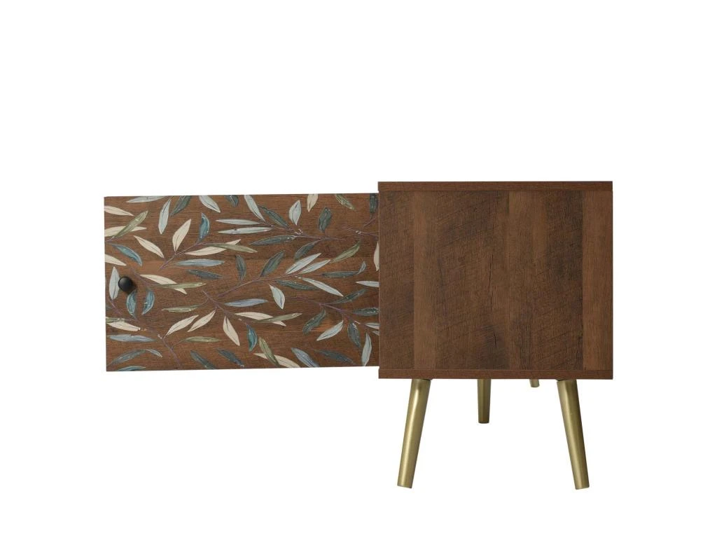 Meuble TV 180cm Avec 2 Compartiments Et 2 Tiroirs En Bois - Style Campagnard - Marron 5 Meuble TV 180cm Avec 2 Compartiments Et 2 Tiroirs En Bois - Style Campagnard - Marron â Image 3