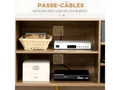 Meuble Tv Industriel VALLADOLID Aspect Bois Et Noir -Meubles Soldes Boutique meuble tv 21989061