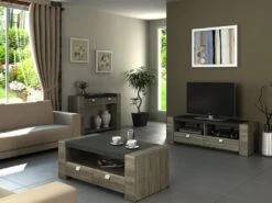 Meuble TV METEORITE - 2 Niches & 2 Tiroirs - MDF Plateau Effet Granite 17 Meuble TV METEORITE - 2 Niches & 2 Tiroirs - MDF Plateau Effet Granite -Meubles Soldes Boutique meuble tv 225727