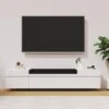 Meuble TV 170cm Avec Trois Portes - Noir Brillant & Blanc -Meubles Soldes Boutique meuble tv 23009373