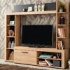 Mur TV BALTIMORE - Avec Rangements - Coloris : Chêne & Anthracite -Meubles Soldes Boutique meuble tv 381169