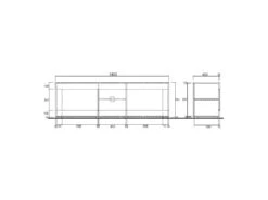 Meuble TV COMETE - LEDs - 2 Portes - Blanc Laqué -Meubles Soldes Boutique meuble tv 381501