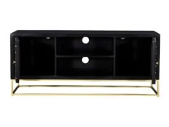 Meuble TV PRISMIN - 2 Portes Et 2 Niches - Manguier Et Métal - Noir 17 Meuble TV PRISMIN - 2 Portes Et 2 Niches - Manguier Et Métal - Noir -Meubles Soldes Boutique meuble tv 387461