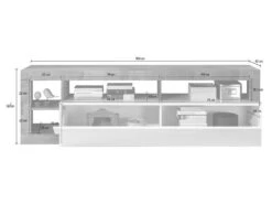 Meuble TV SEFRO - 1 Porte Et 4 Niches - Blanc Laqué Et Béton 13 Meuble TV SEFRO - 1 Porte Et 4 Niches - Blanc Laqué Et Béton -Meubles Soldes Boutique meuble tv 437225