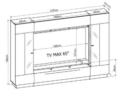 Mur TV BLAKE Avec Rangements - LEDs - MDF Anthracite -Meubles Soldes Boutique meuble tv 480171
