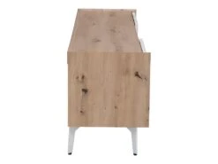 Meuble TV 4 Tiroirs Et 2 Niches - MDF Et Métal - Blanc Laqué Et Naturel - CAYANA 16 Meuble TV 4 Tiroirs Et 2 Niches - MDF Et Métal - Blanc Laqué Et Naturel - CAYANA -Meubles Soldes Boutique meuble tv 722031