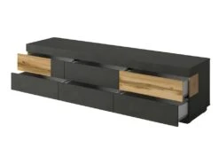 Meuble TV XL 200cm Collection KILES. Coloris Gris Anthracite Et Chêne. Style Design. -Meubles Soldes Boutique meuble tv 8916931