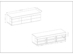 Meuble TV XL 200cm Collection KILES. Coloris Gris Anthracite Et Chêne. Style Design. -Meubles Soldes Boutique meuble tv 8916933