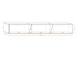 Meuble TV Design SPEED, 240 Cm, 1 Porte Et 3 Espaces De Rangement, Coloris Blanc Et Gris Avec LED Intégrée. -Meubles Soldes Boutique meuble tv 8919471