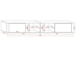 Meuble TV Design BREST-HIT XXL 200 Cm, 2 Portes Et 4 Niches. Coloris Blanc + LED -Meubles Soldes Boutique meuble tv 8920179