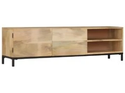 Meuble Télé Buffet Tv Télévision Design Pratique 145 Cm Bois Massif De Manguier 2502075